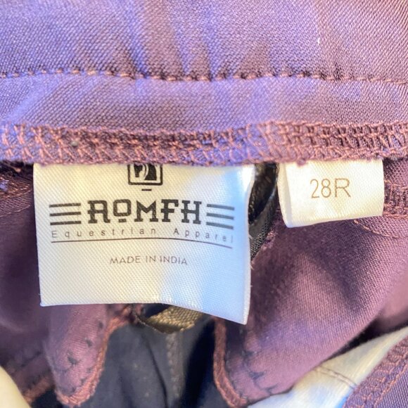 ROMFH Equestrian Apparel Full Seat Breeches Women’s Size 28R — Purple/Navy - Picture 10 of 11